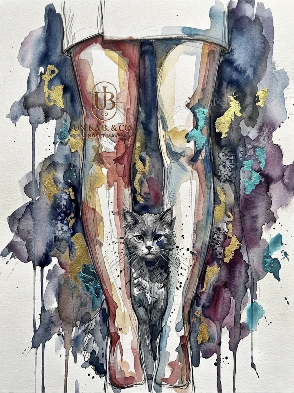 Unika B. & Co.-Blue Multi Cat Print